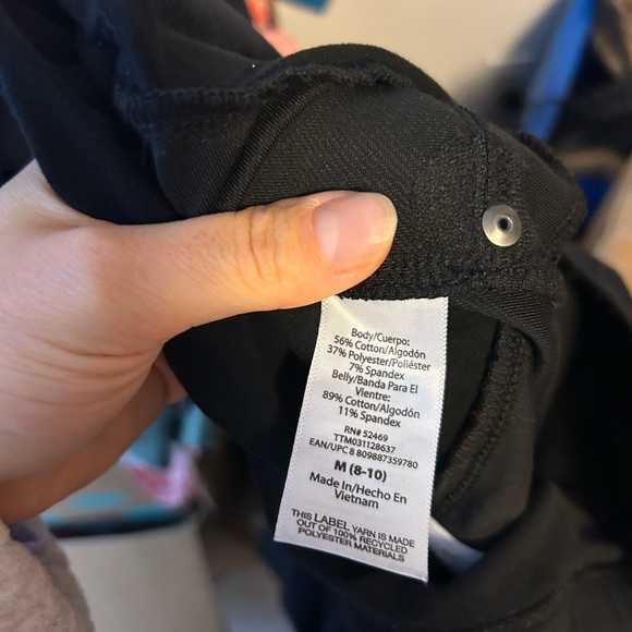 Time and Tru Maternity Cropped Black Wide Leg Pants - Picture 3 of 4